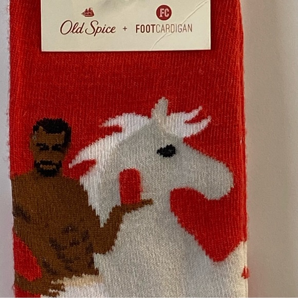 Old Spice Mens Socks For Your Manly Feet Foot Cardigan Red One Pair New with tag - Picture 5 of 8